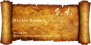 Virth Albert névjegykártya